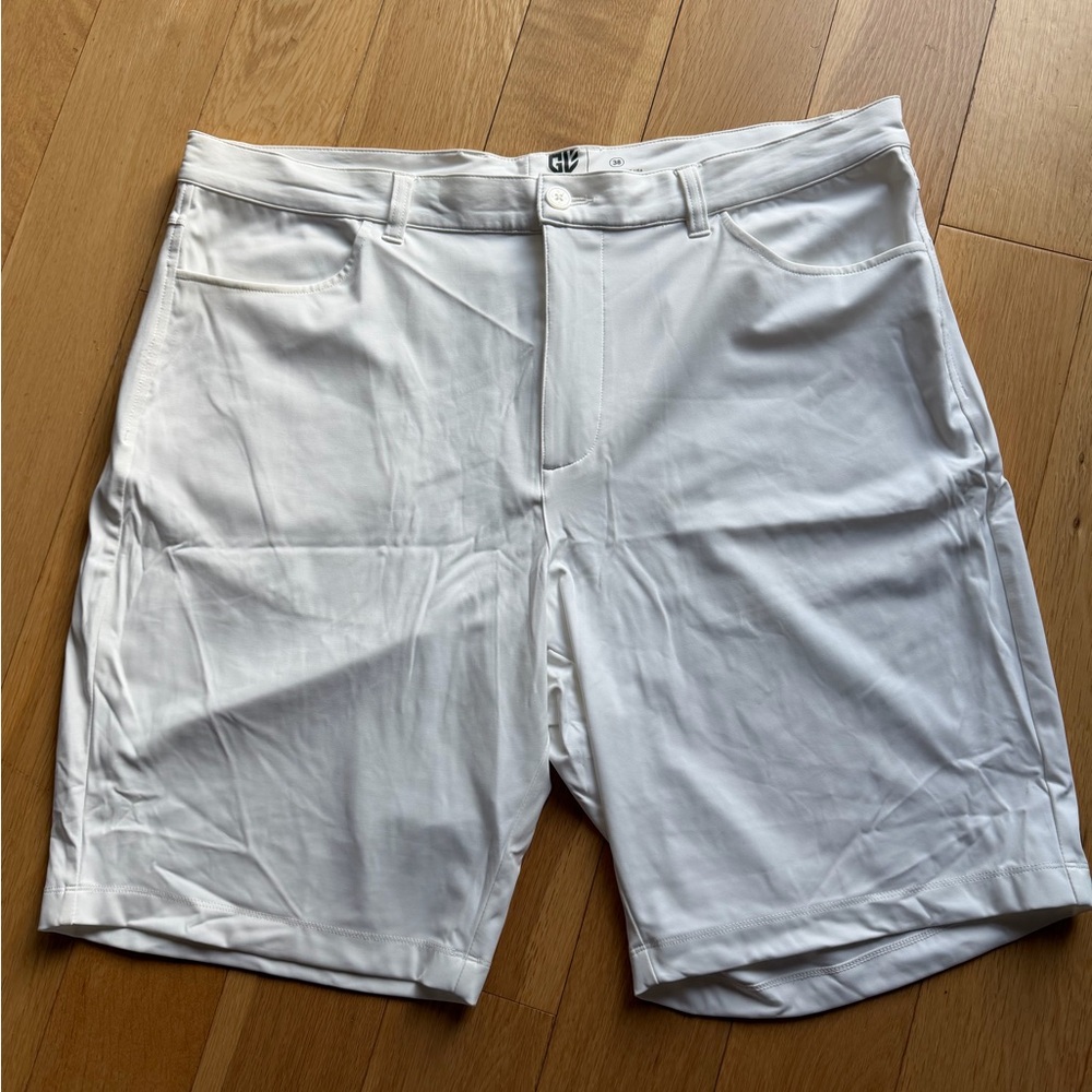Men's White Golf Shorts - Lightweight Performance 38